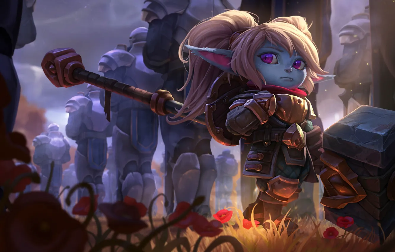 Photo wallpaper the game, fantasy, art, League of Legends, Riot Games, Poppy, Joshua Brian Smith, Keeper of …