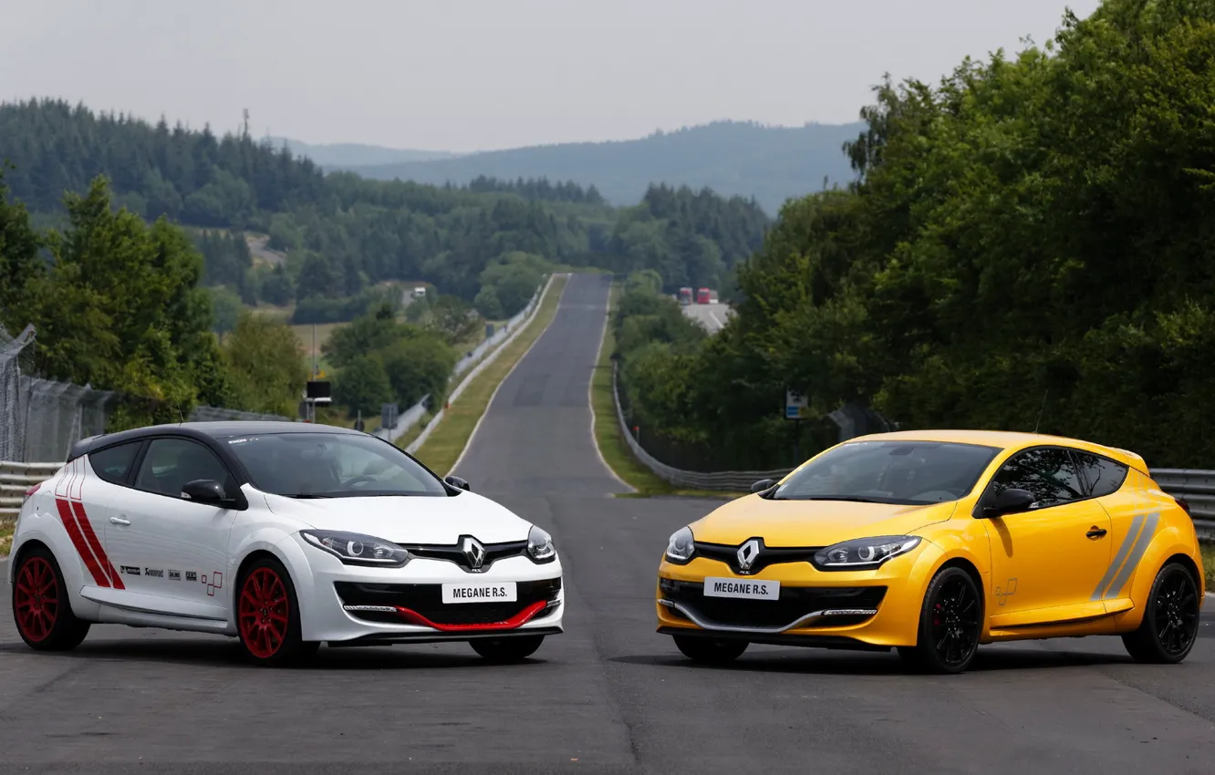 Photo wallpaper Renault, 275, Mégane. R. S., white &ampamp; yellow