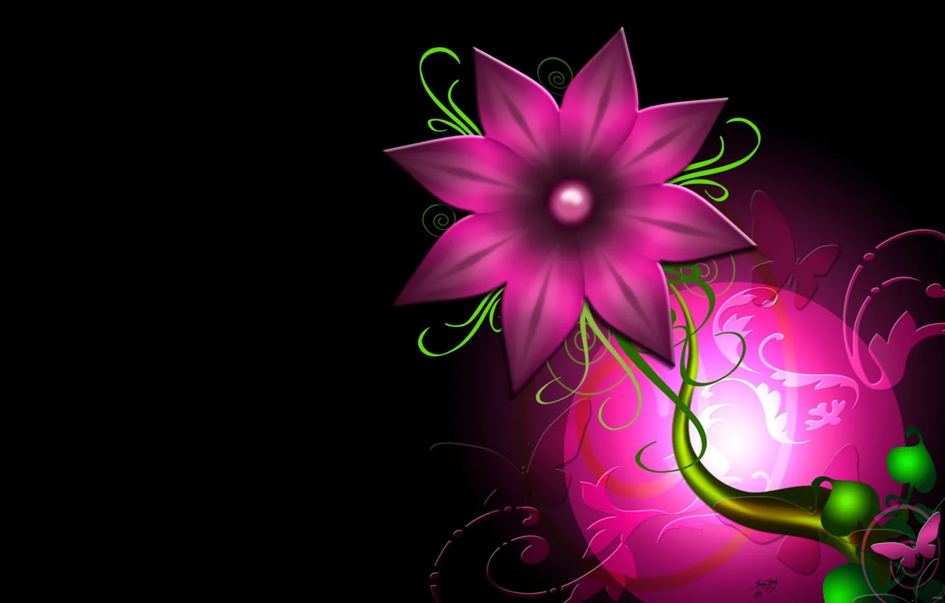 Photo wallpaper flowers, pattern, paint, vector