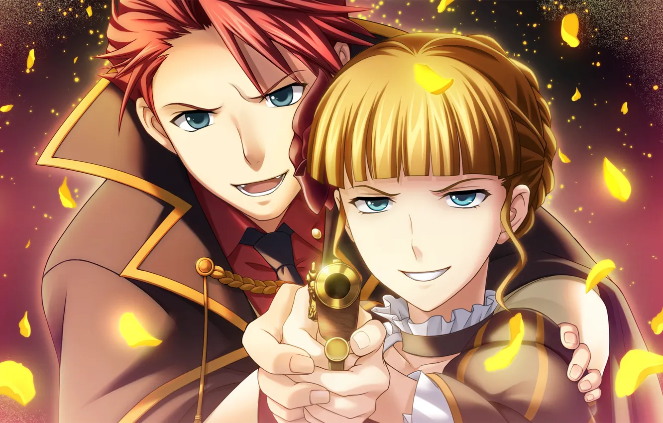 Photo wallpaper face, anime, art, two, Umineko no Naku Koro ni
