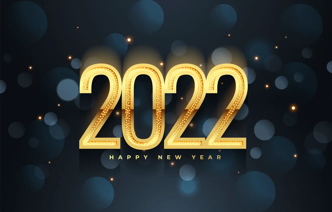 Photo wallpaper gold, new year, golden, black background, New Year, decoration, Happy, Sparkling