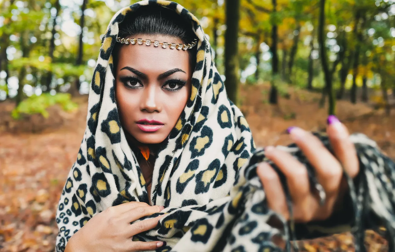 Photo wallpaper summer, look, girl, decoration, face, hair, makeup