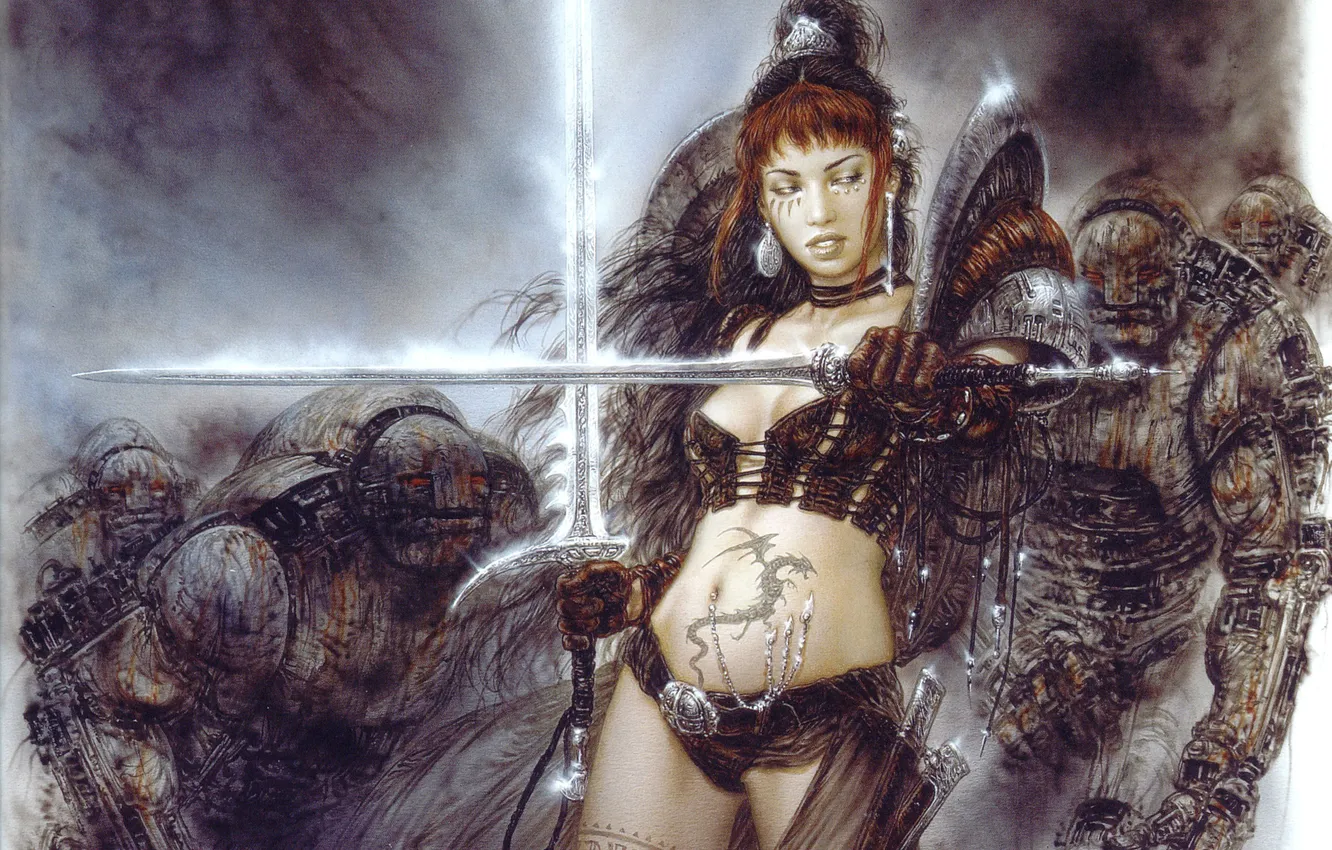 Photo wallpaper picture, painting, Luis Royo, painting, Luis Royo, Eastern Cross