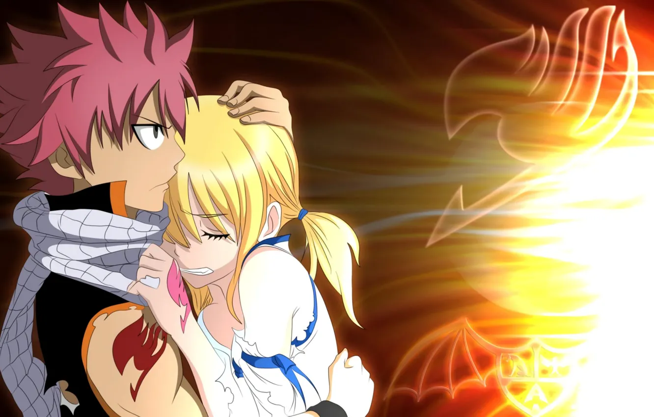 Photo wallpaper romance, anime, art, pair, two, fairy tail, Natsu, Lucy