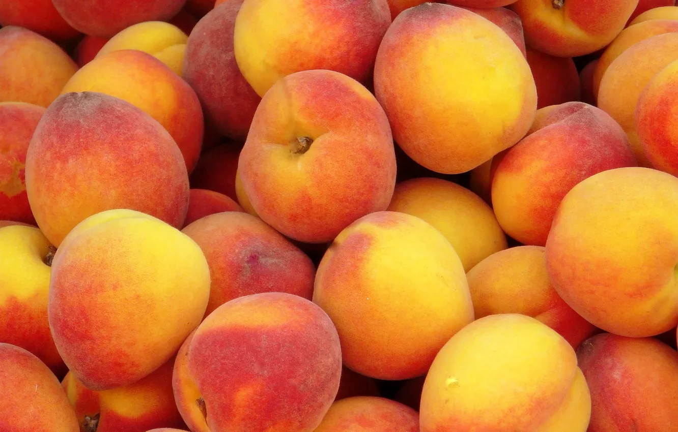 Photo wallpaper fruit, peaches, a lot