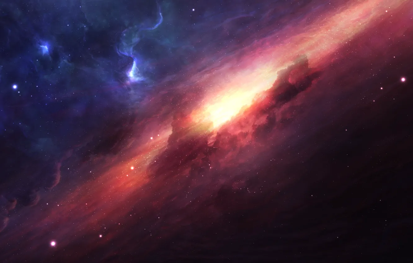 Photo wallpaper space, stars, nebula, fiction, art, space, fantasy, nebula
