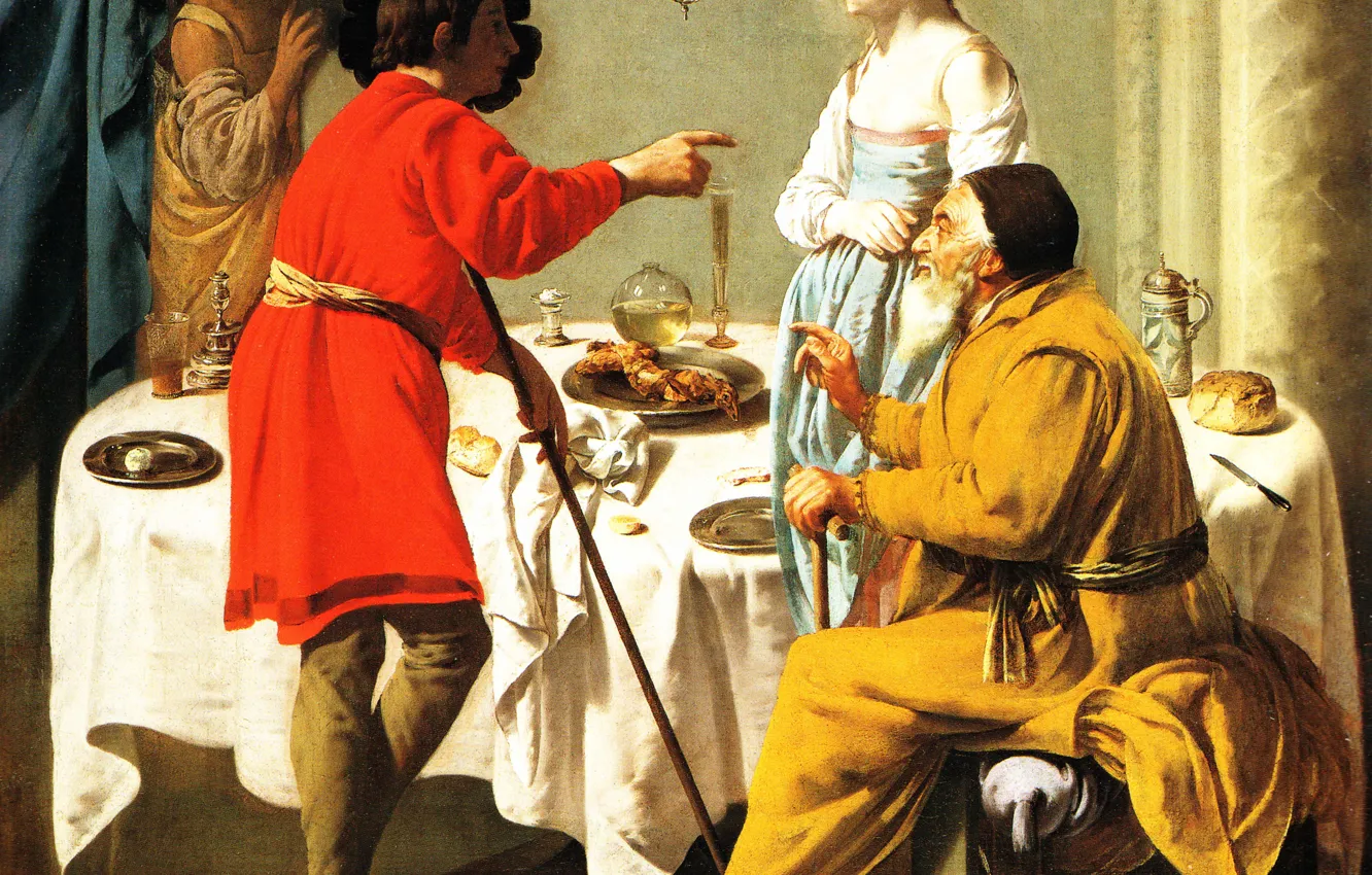 Photo wallpaper picture, mythology, Hendrik Terbruggen, Jacob accuses Laban, Hendrick Jansz Terbrugghen