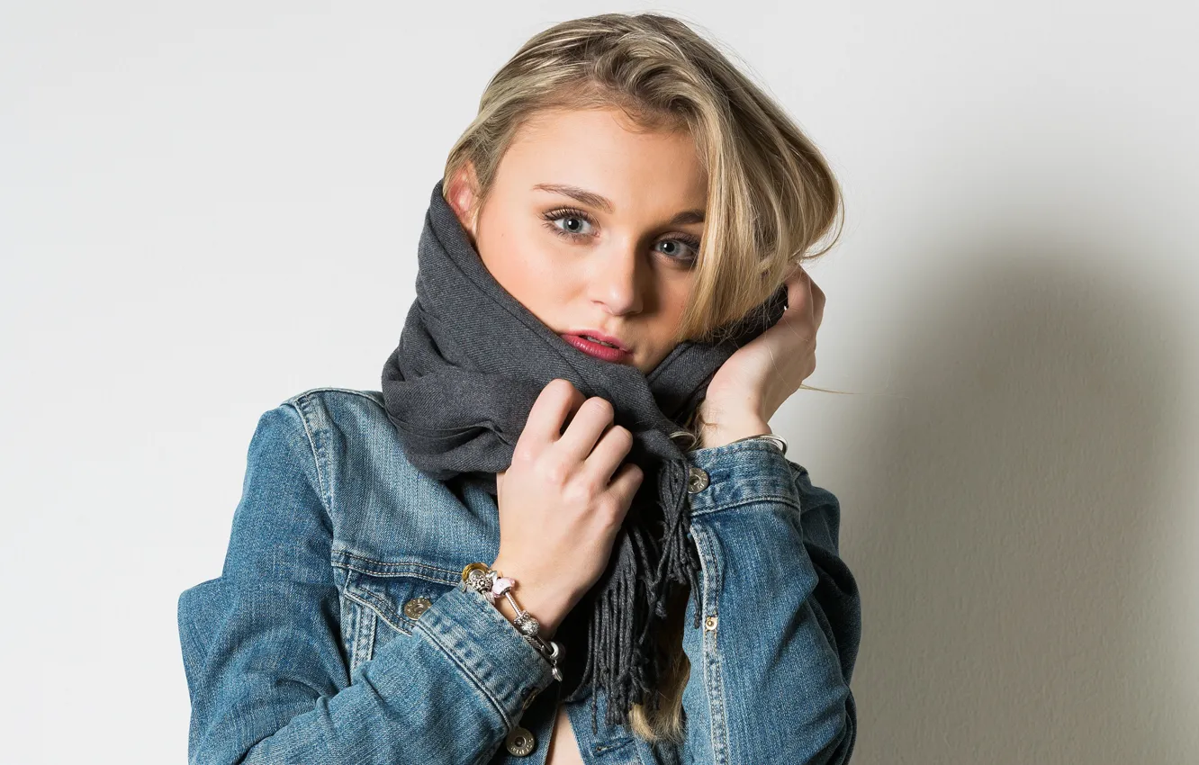 Photo wallpaper look, model, dzhinsovka, Alena