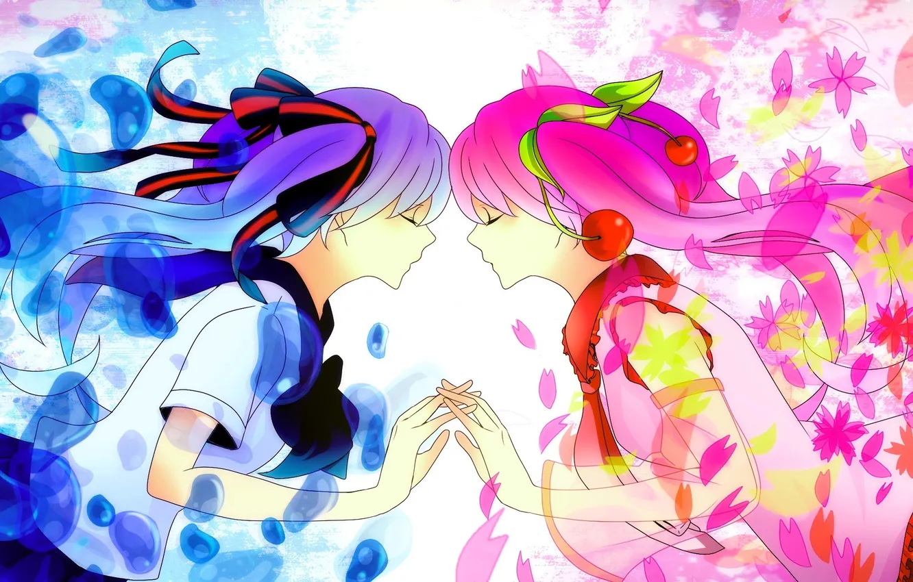 Photo wallpaper water, girl, bubbles, Sakura, vocaloid, hatsune miku, sakura, mike, bottle miku