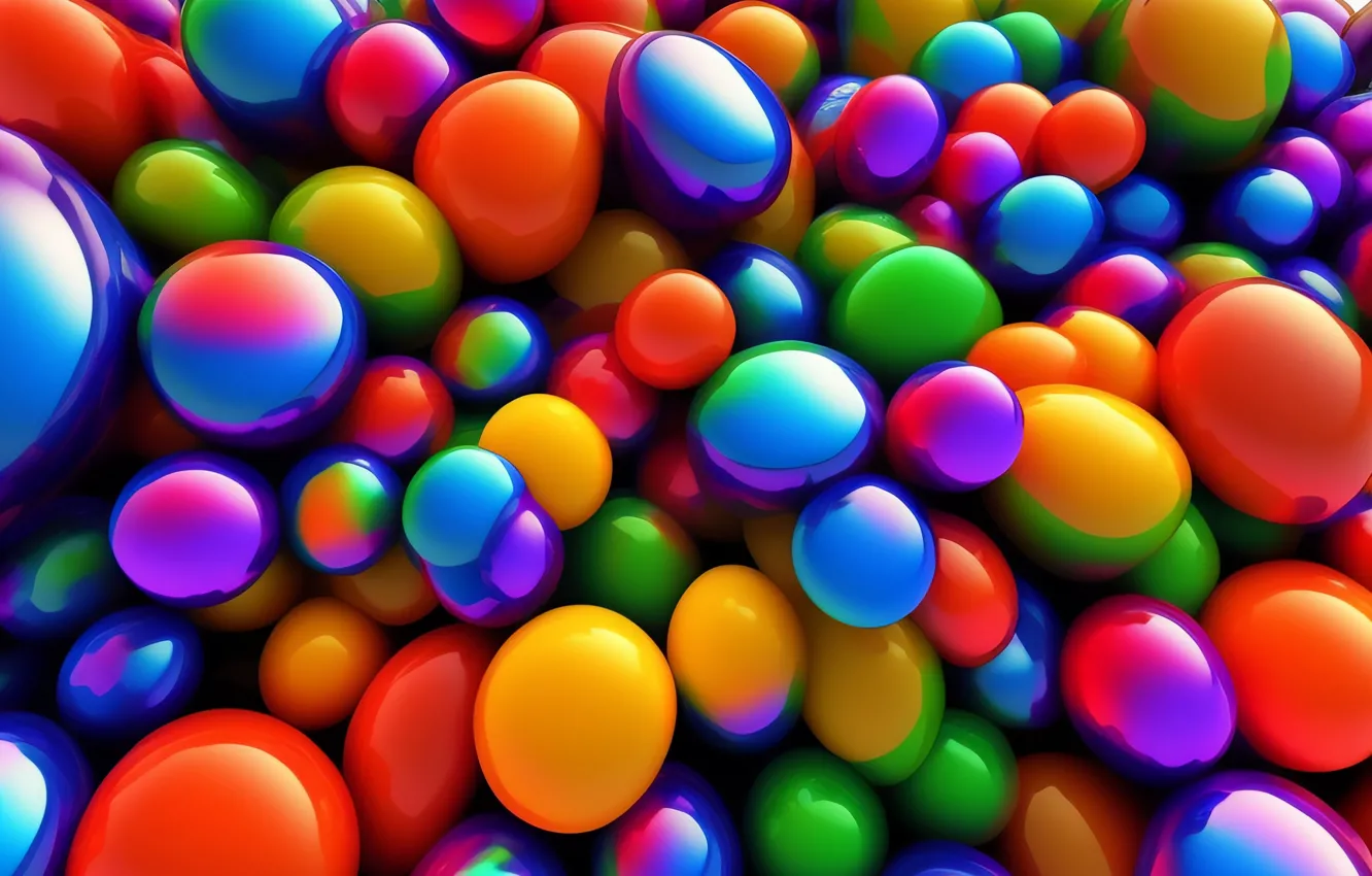 Photo wallpaper balls, background, balls, colorful, rainbow, balls, background, colorful