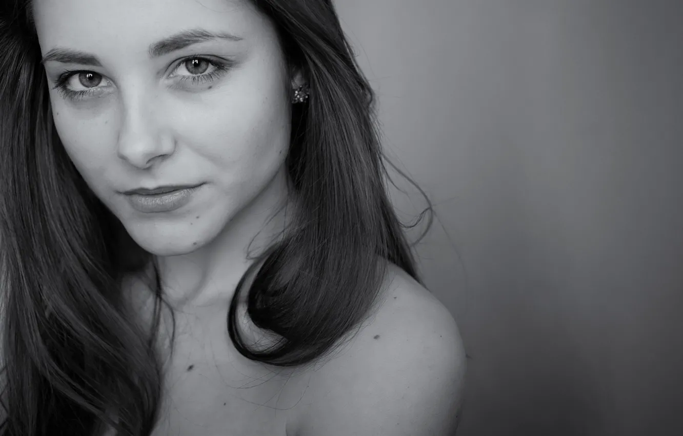Photo wallpaper https://www.instagram.com/dana_kareglazaya/, black and white, portrait, Dana Kareglaza