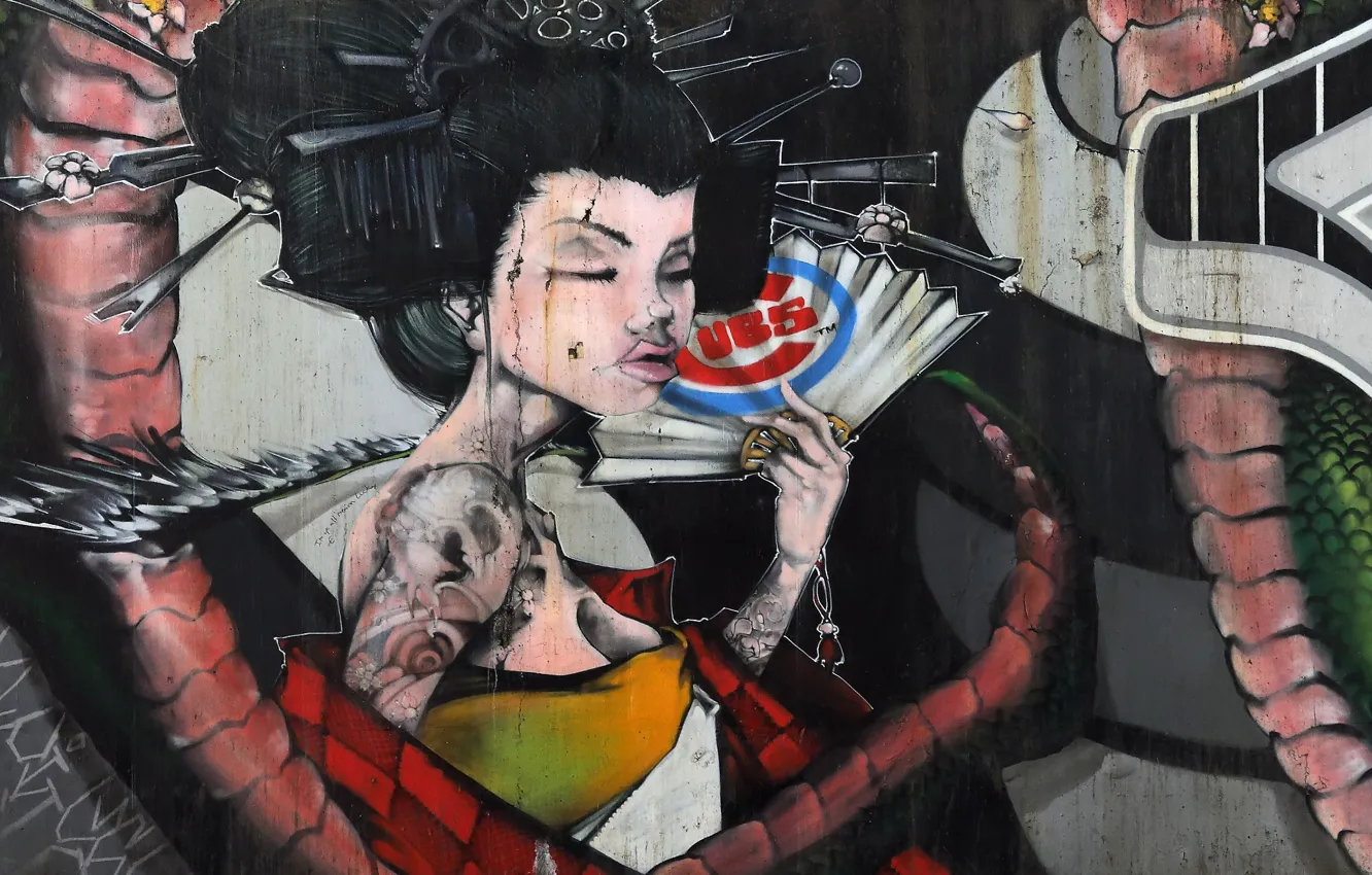 Photo wallpaper grafiti, Chicago, style, street art