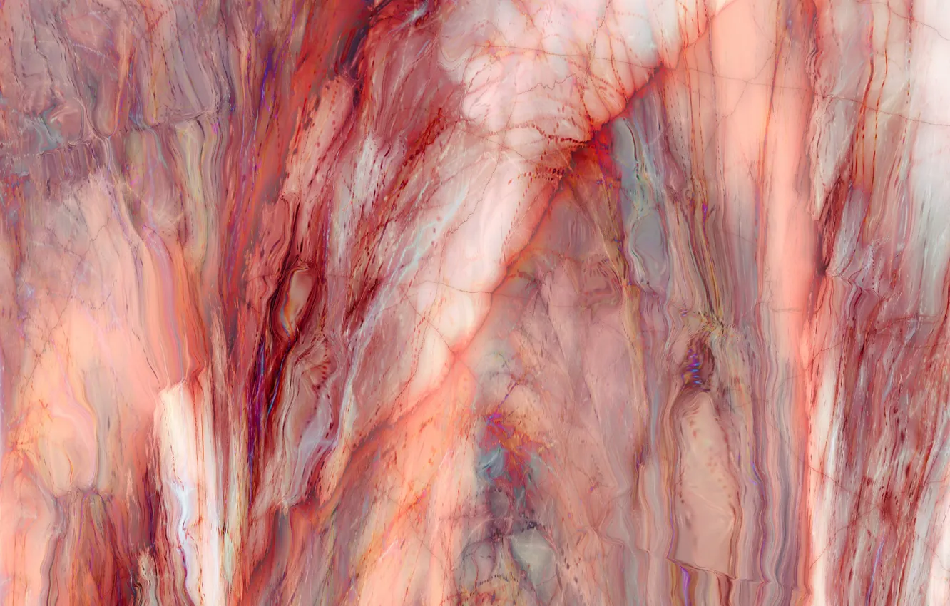 Photo wallpaper red, cracked, pink, stone, divorce, texture, marble, veins