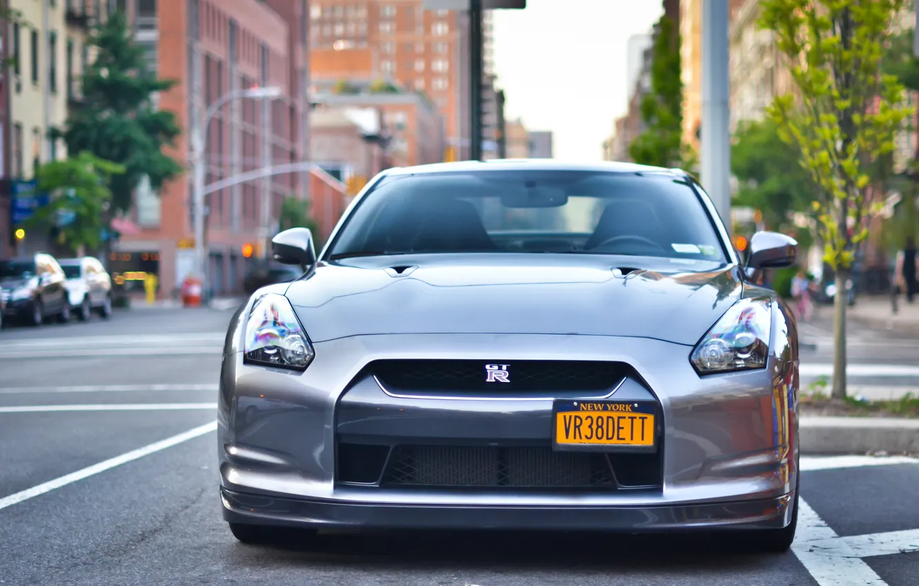 Photo wallpaper road, machine, city, the city, photo, Wallpaper, cars, GTR