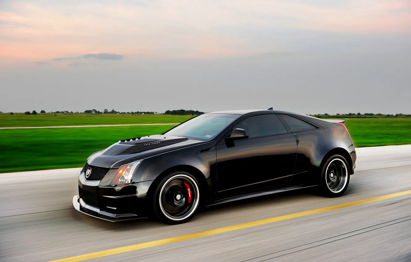 Photo wallpaper Cadillac, Auto, Tuning, Black, Cadillac, CTS-V, Hennessey, Coupe