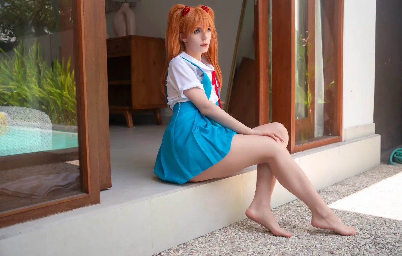 Photo wallpaper Neon Genesis Evangelion, Asuka Langley Soryu, model, women, cosplay, anime girls, Maria Krikova