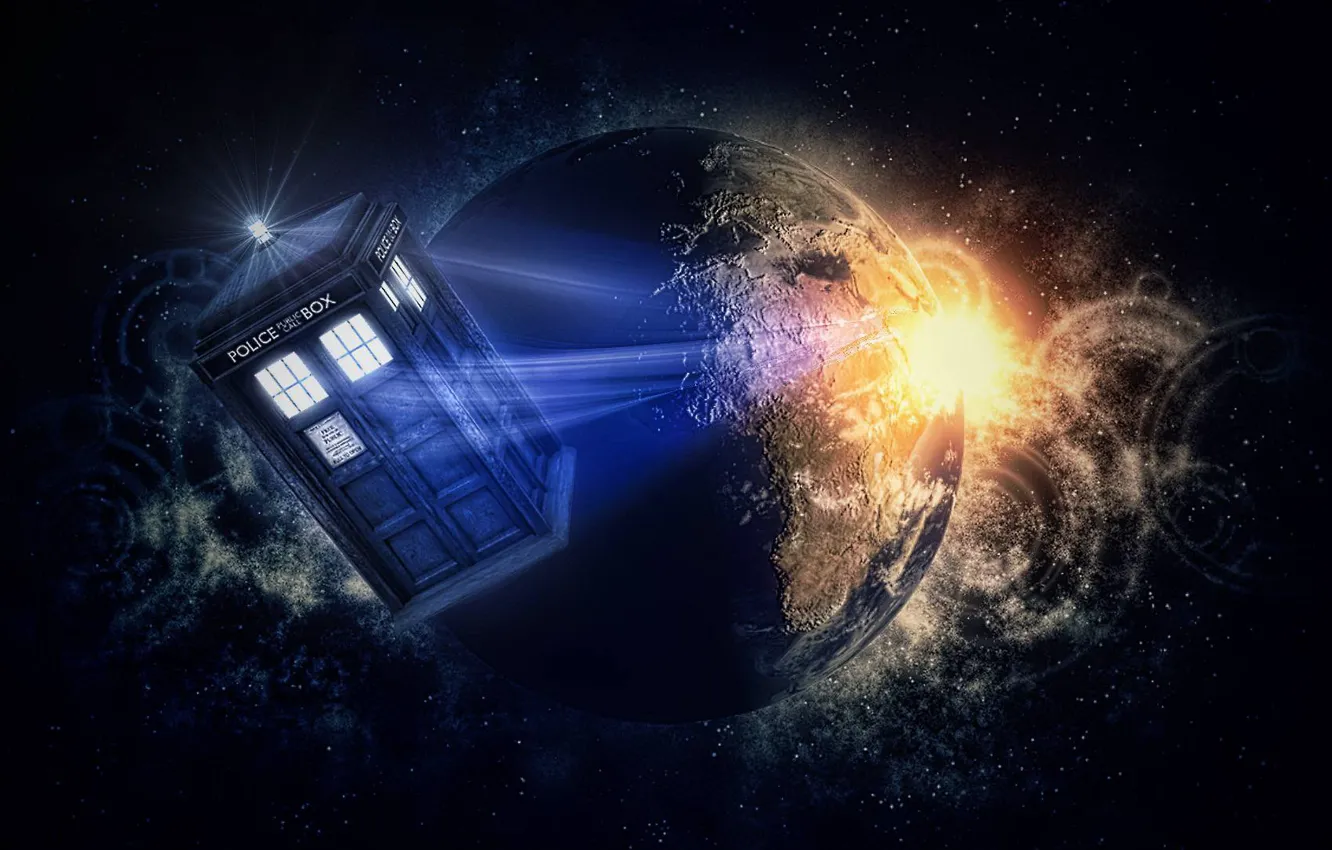 Photo wallpaper space, Doctor Who, doctor, tardis