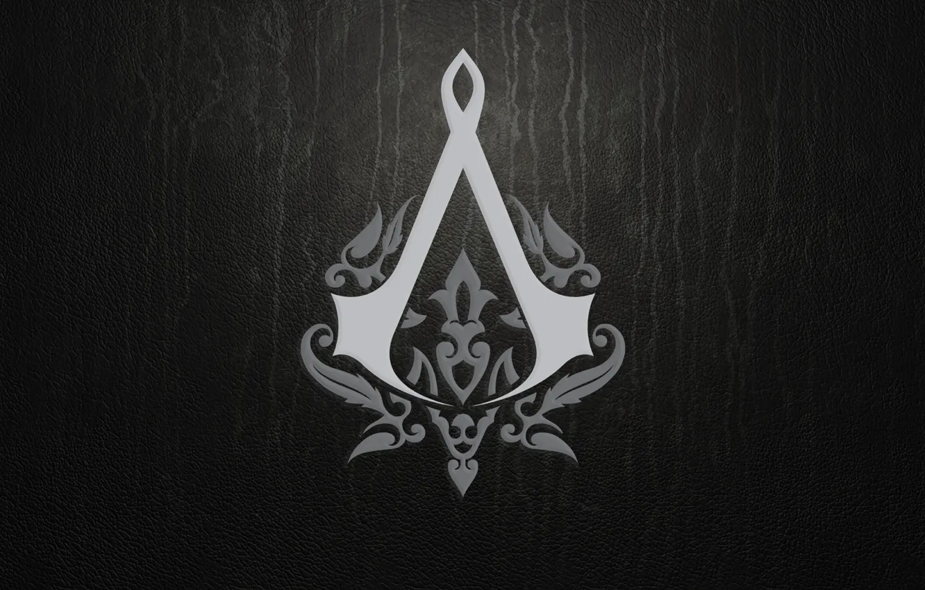 Photo wallpaper sign, the game, texture, logo, leather, emblem, assassins creed
