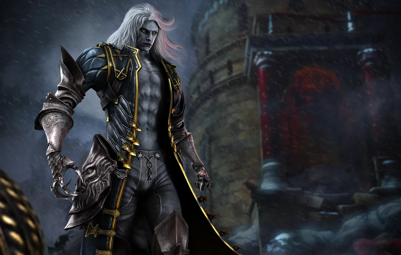 Photo wallpaper look, building, vampire, armor, cloak, Alucard, vampire, The Avengers