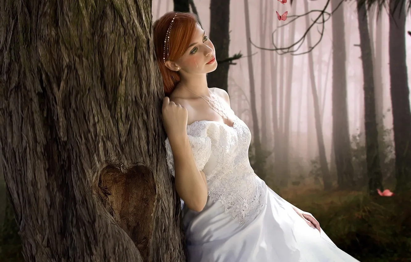 Photo wallpaper sadness, forest, girl, tale, tears