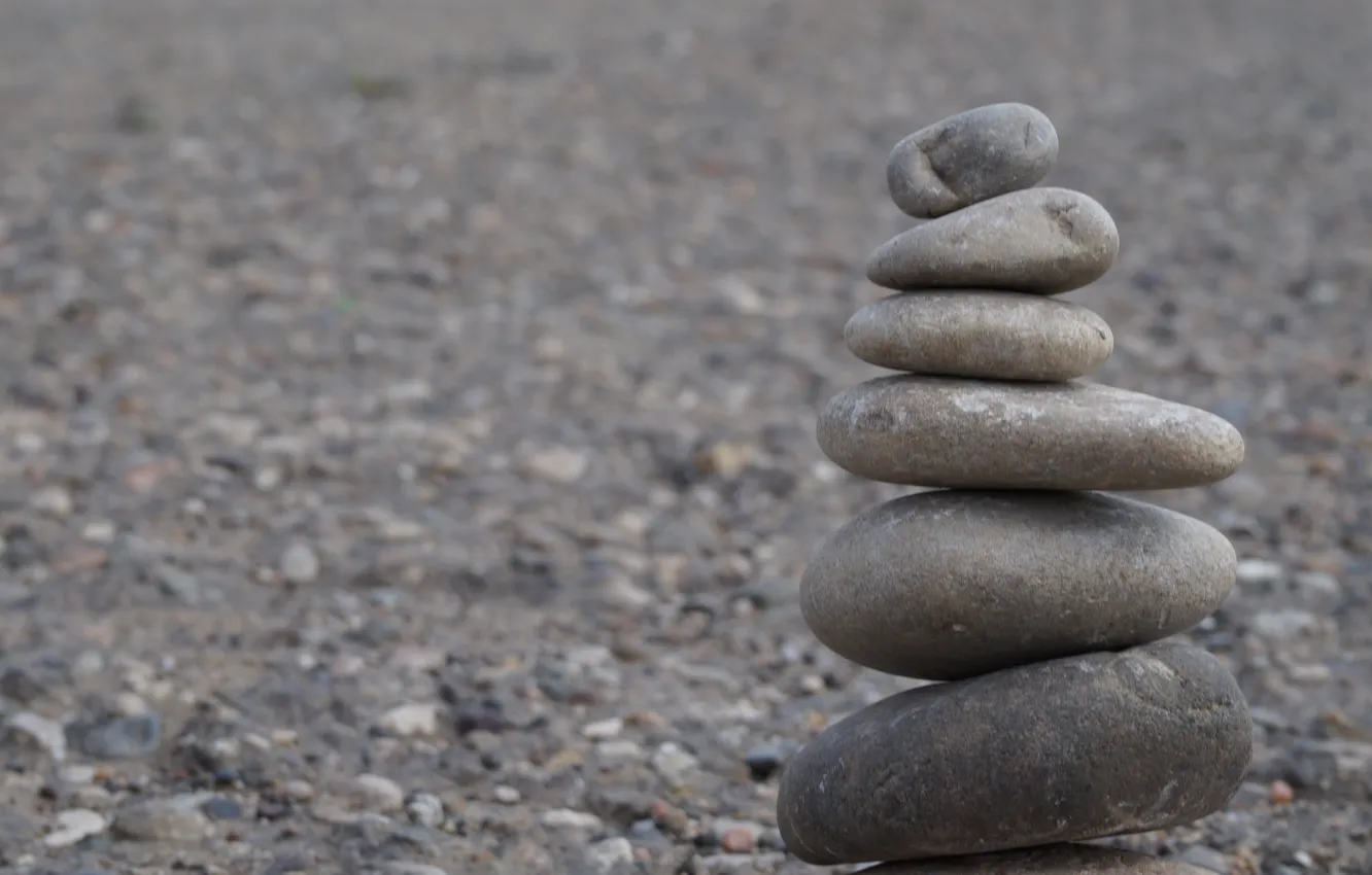 Photo wallpaper stones, grey, design, pyramid