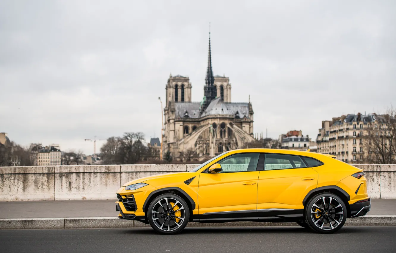 Photo wallpaper Paris, Lamborghini, side view, 2018, Urus