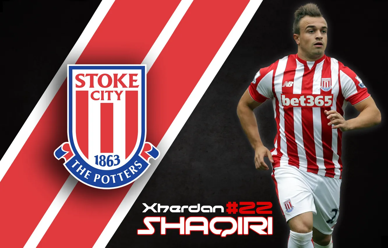 Photo wallpaper wallpaper, sport, logo, football, player, Xherdan Shaqiri, Stoke City
