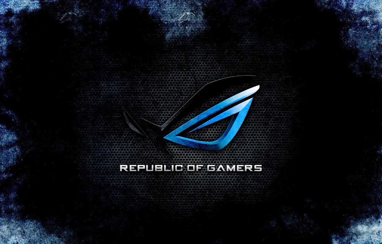 Photo wallpaper mesh, logo, high-tech, carbon, frost, brand, asus, frost