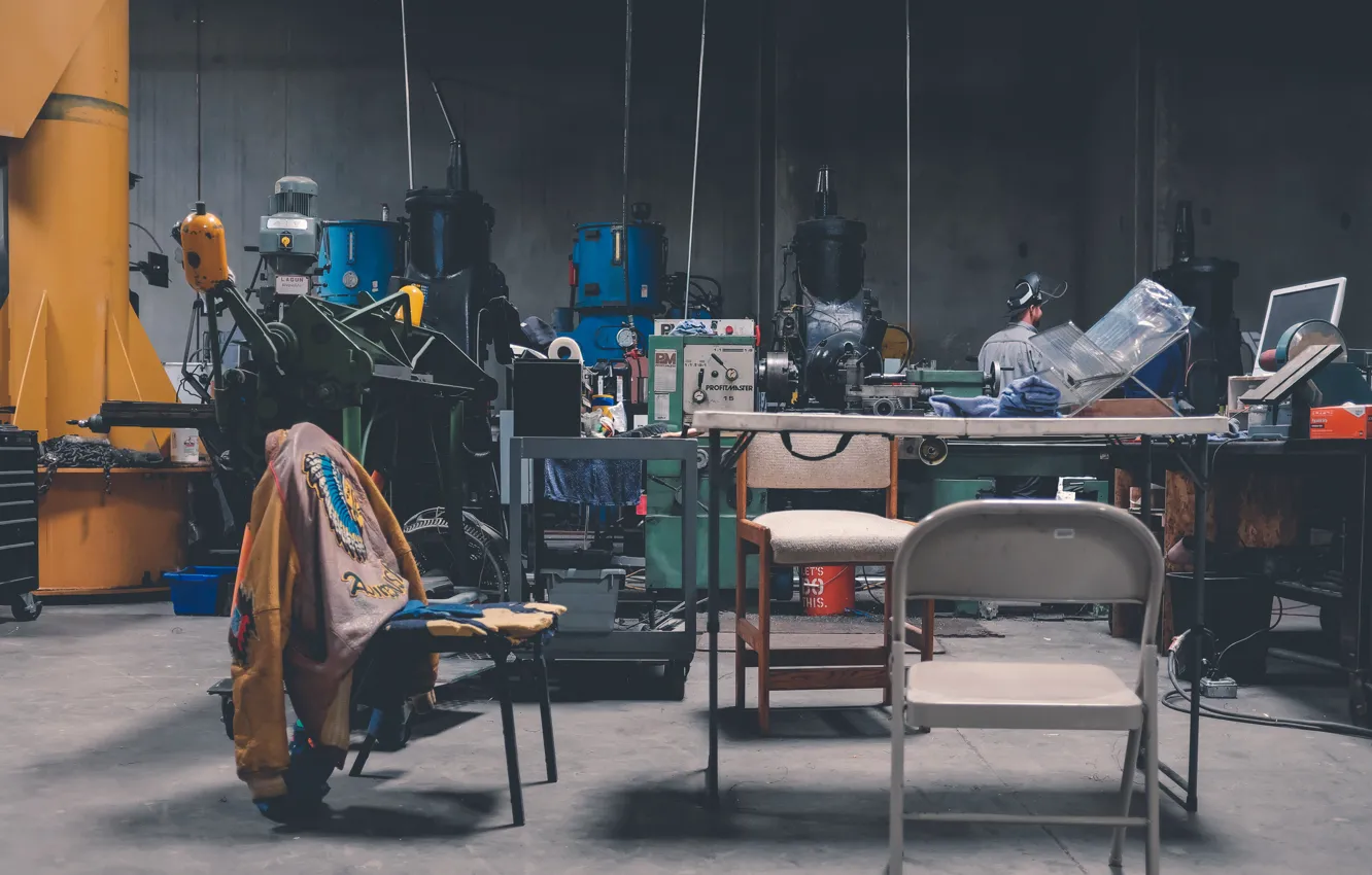 Photo wallpaper life, plant, technology, metal, repair, STO, shop, machine