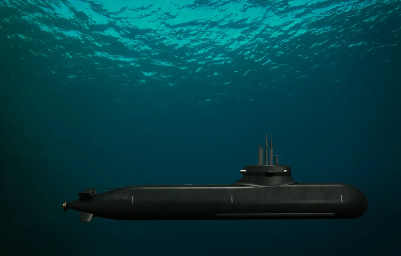 Photo wallpaper submarine, under water, diesel, the Chinese Navy
