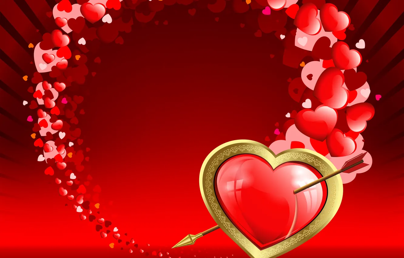 Photo wallpaper love, heart, graphics, arrow, Valentine's Day