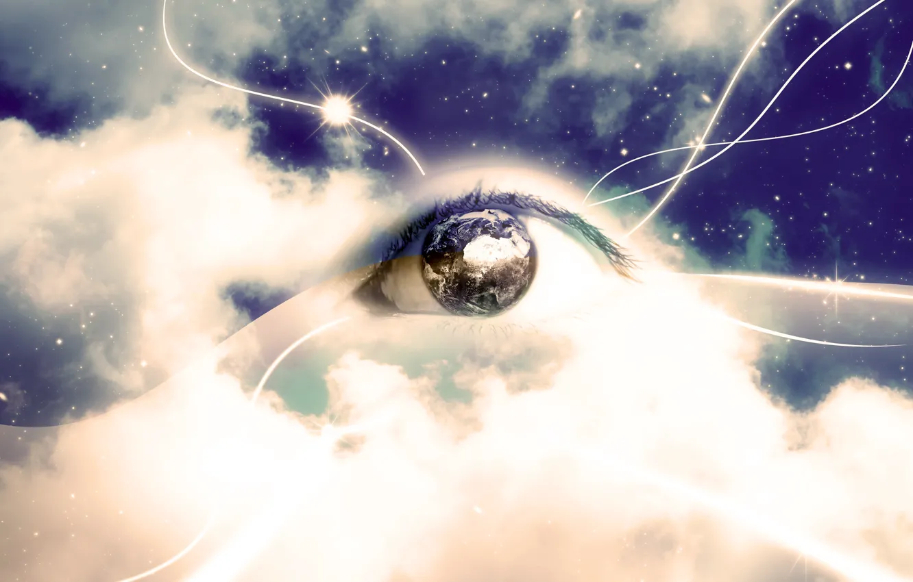 Photo wallpaper the sky, eyes, look