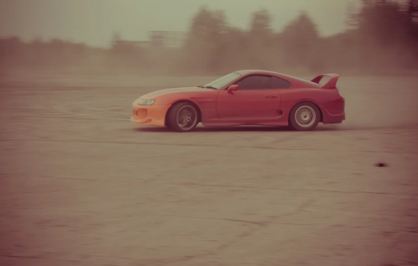 Photo wallpaper auto, dust, supra, drift