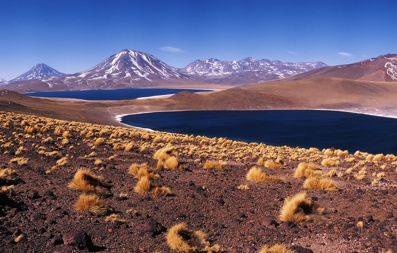 Photo wallpaper mountains, nature, Bolivia, San Pedro de Atacama, Miscanti, geyser, gaps, Valle de la Luna