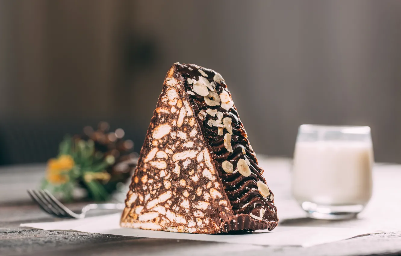 Photo wallpaper milk, cake, dessert, chocolate