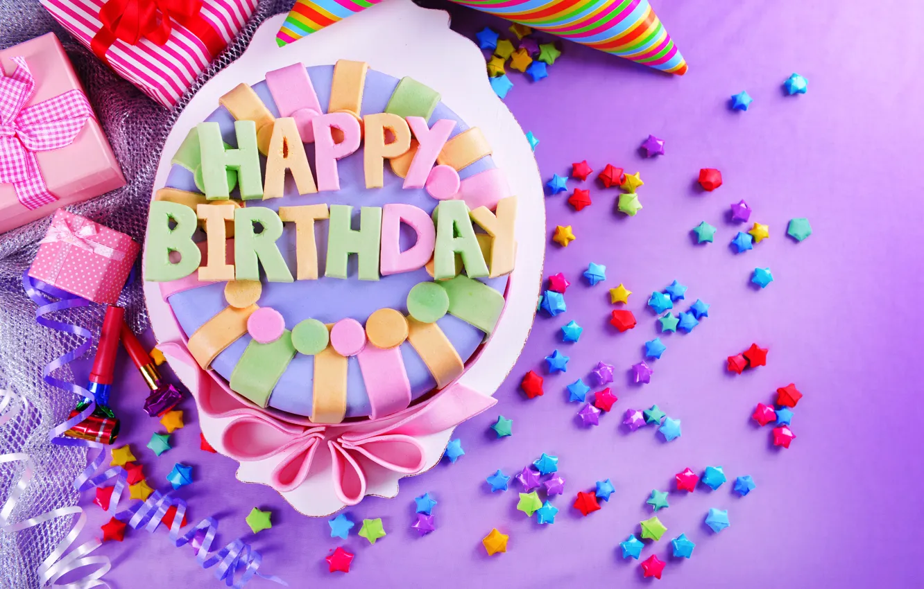 Photo wallpaper birthday, candles, cake, cake, sweet, decoration, Happy, Birthday