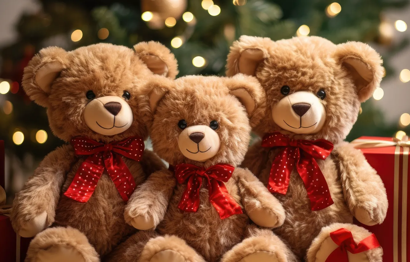 Photo wallpaper toy, new year, bear, Christmas, bear, bear, plush, elegant