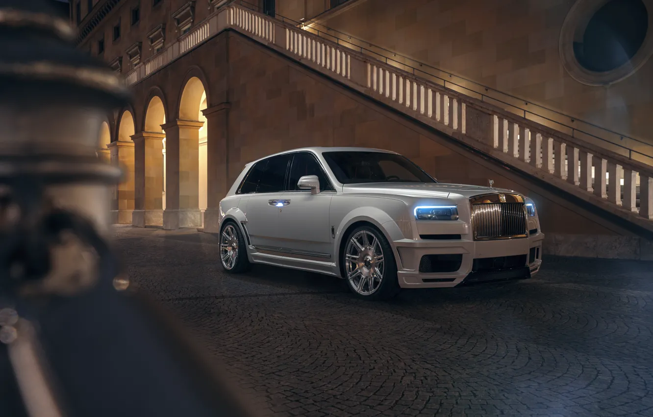 Photo wallpaper Rolls-Royce, white, 4x4, Spofec, Cullinan