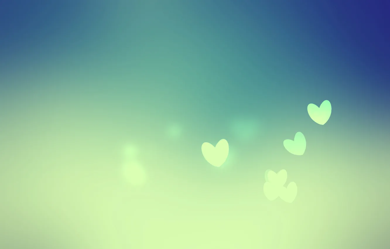 Photo wallpaper green, background, hearts, hearts