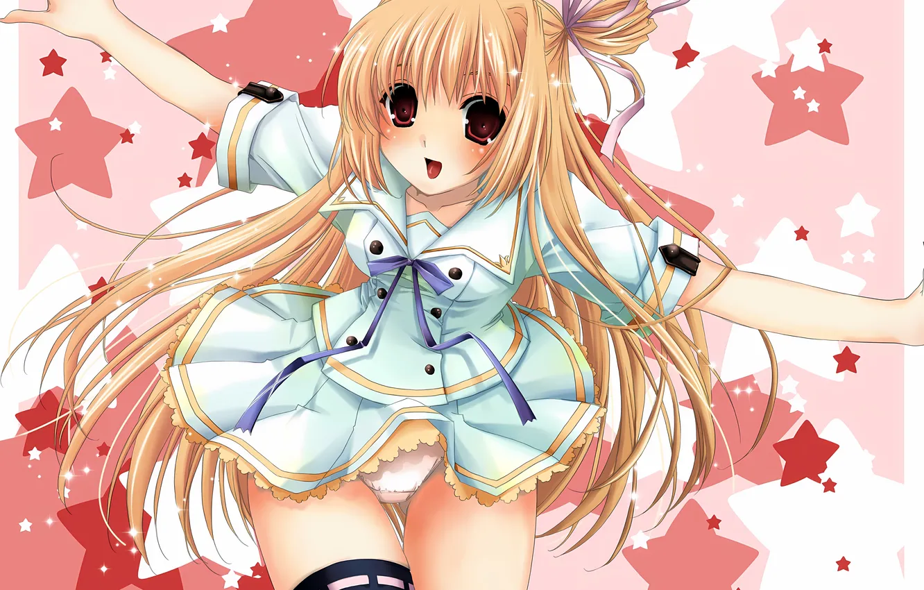 Photo wallpaper girl, sexy, lingerie, panties, thighhighs, long hair, anime, beautiful
