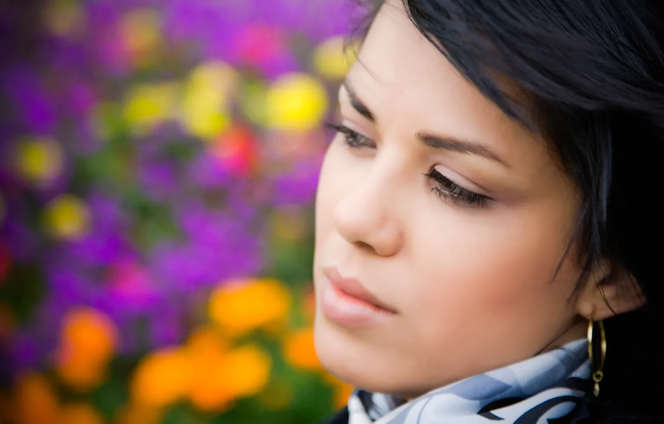 Photo wallpaper girl, face, paint