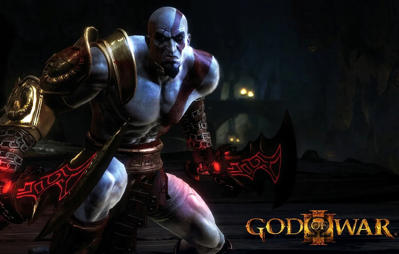 Photo wallpaper Greece, God of war, God of War, swords, Titan, Kratos, mythology