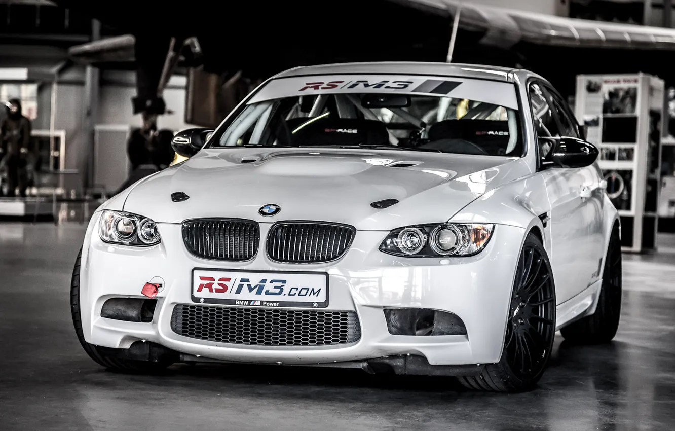 Photo wallpaper white, BMW, BMW, white, shuttle, e92, museum, Shuttle. Museum