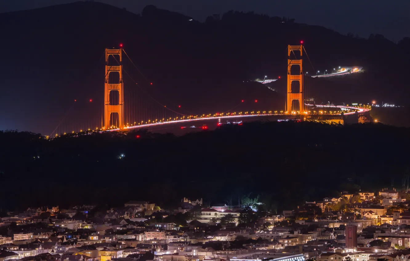 Photo wallpaper United States, California, San Francisco, Golden Gate, Clarendon Heights, Twin peaks