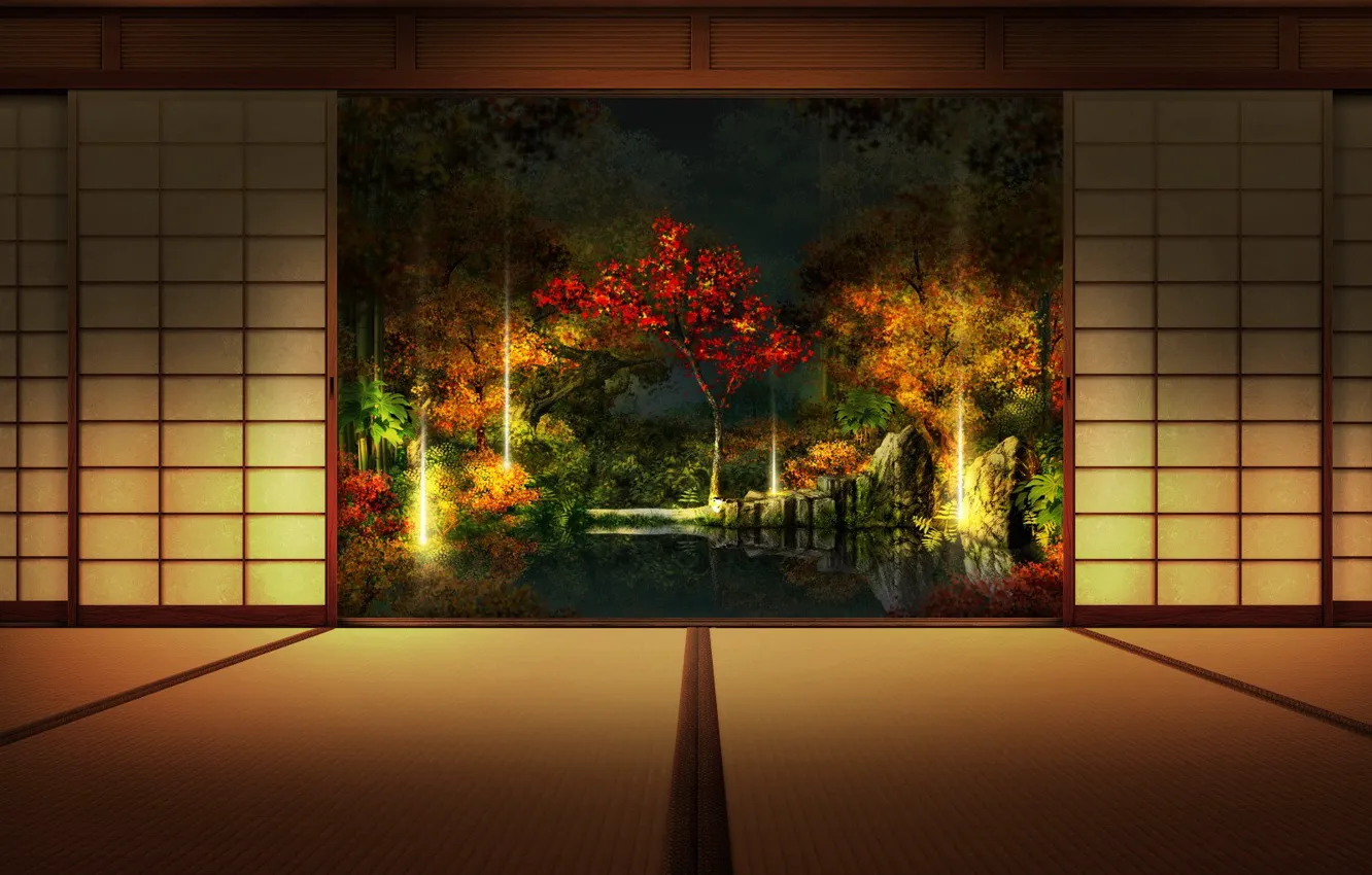 Photo wallpaper wall, picture, floor