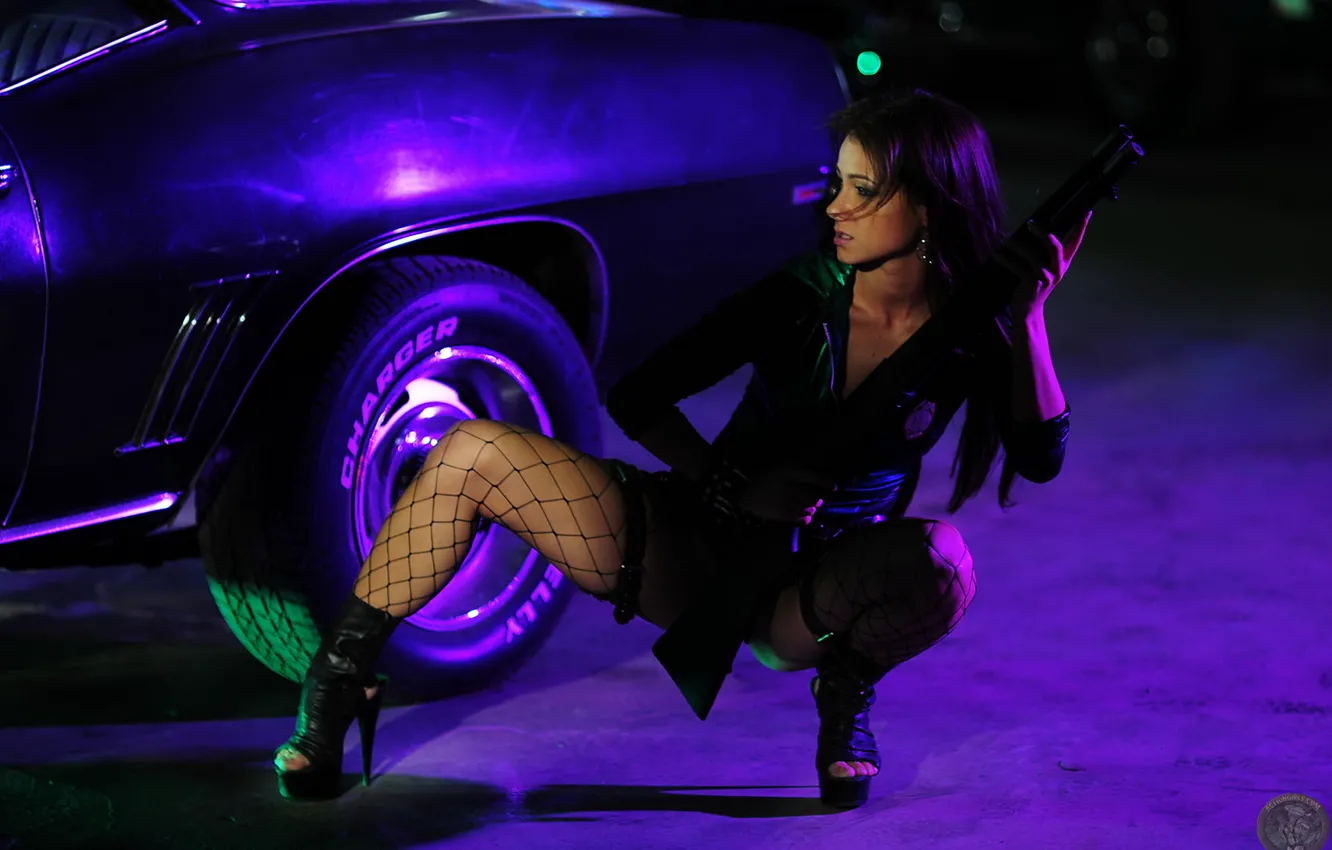 Photo wallpaper Kristina Walker, Melisa Mendiny, night stalker, ActionGirls