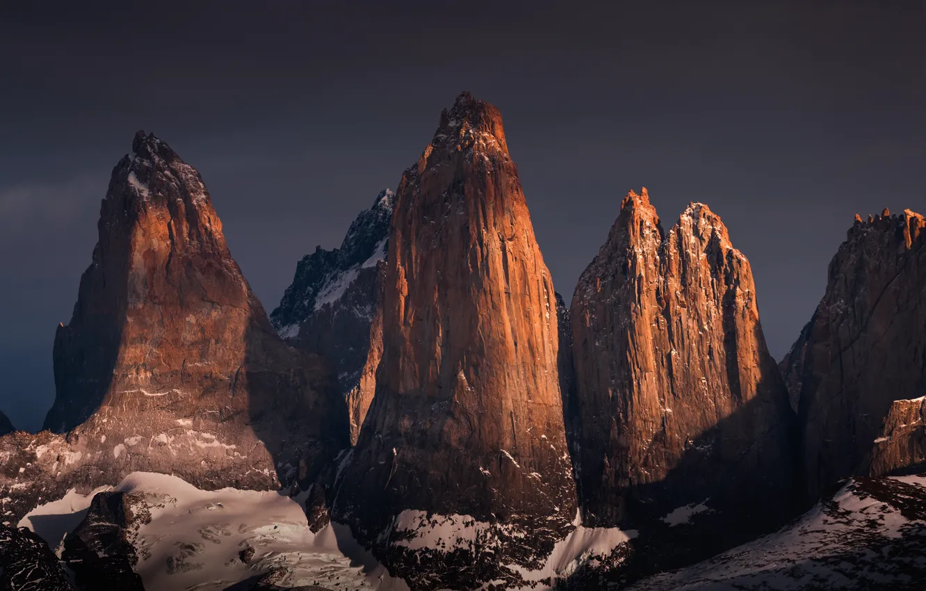 Photo wallpaper the sky, snow, mountains, nature, rocks