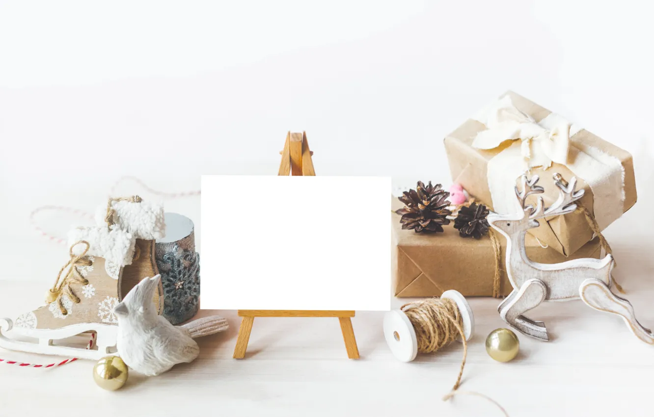 Photo wallpaper new year, Christmas, white, vintage, bumps, merry christmas, Xmas, decoration