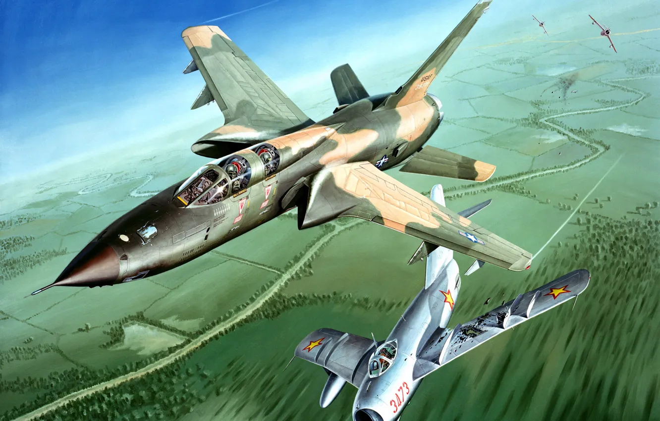 Photo wallpaper the sky, figure, battle, art, air, the plane