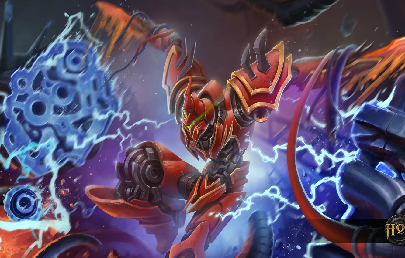 Photo wallpaper attack, robot, helmet, armor, hon, cyborg, Predator, Heroes of Newerth